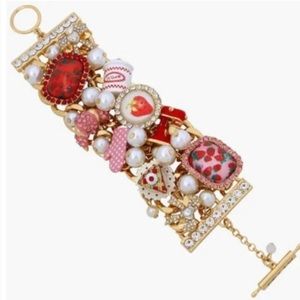 BETSEY JOHNSON “BABYCAKES” MIXER CLUSTER CHARM WIDE BRACELET